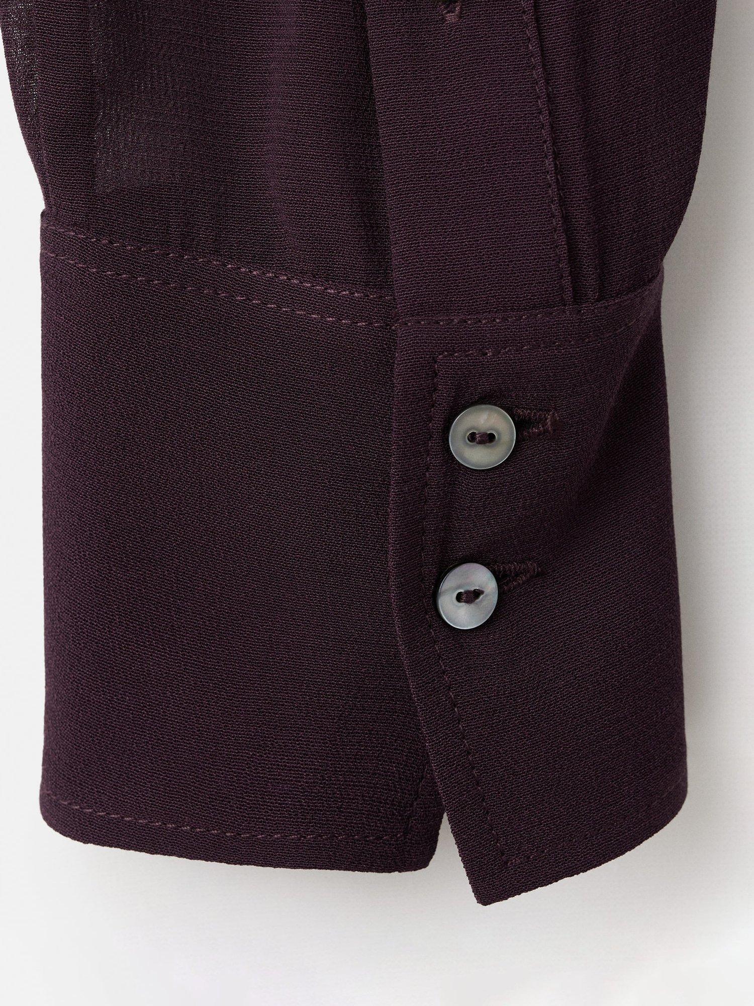 Product image 5 of 8, which shows Mango Patrik Tie Neck Top, Dark Red, 10