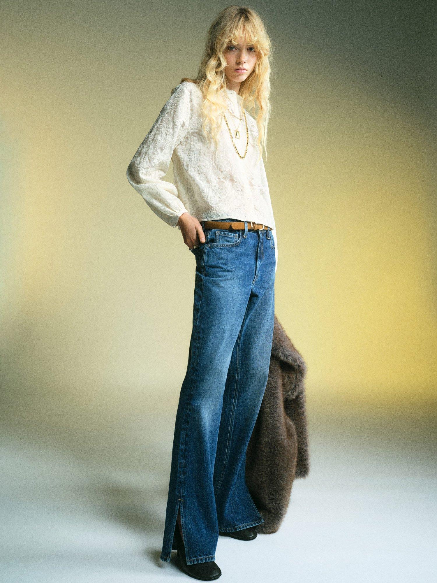 Product image 2 of 7, which shows Mango Petra Embroidered Shirt, Natural White, 8