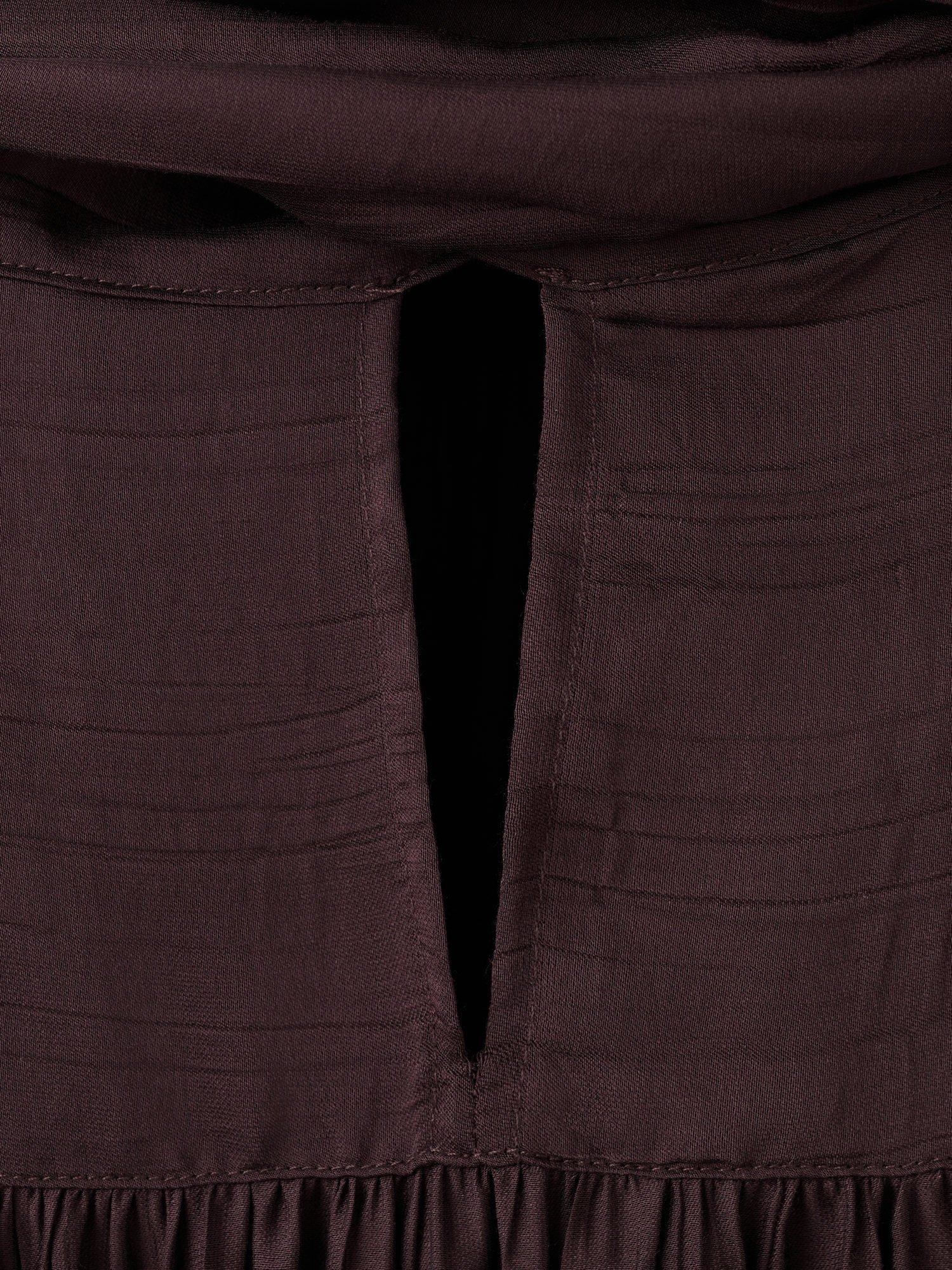 Product image 5 of 8, which shows Mango Stut Scarf Detail Textured Top, Brown, 4