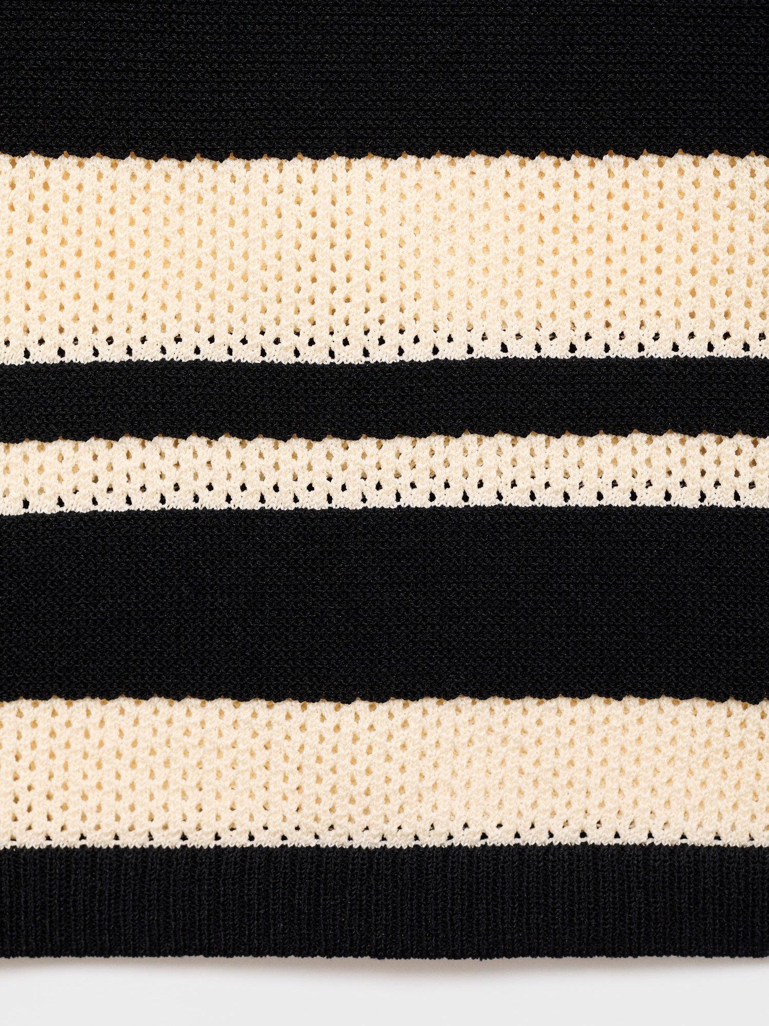 Product image 5 of 8, which shows Mango Noemi Stripe Knit Midi Skirt, Black, L