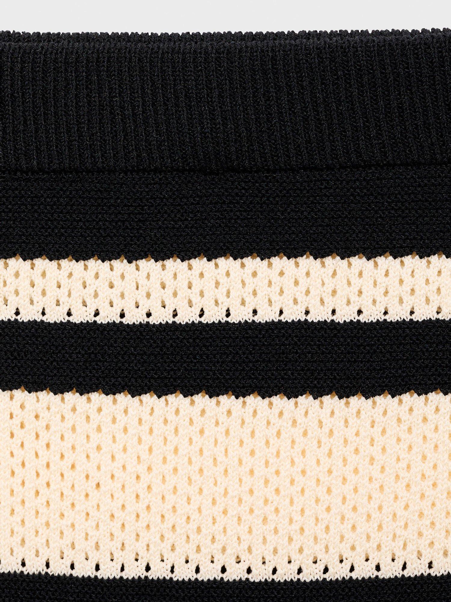 Product image 8 of 8, which shows Mango Noemi Stripe Knit Midi Skirt, Black, L