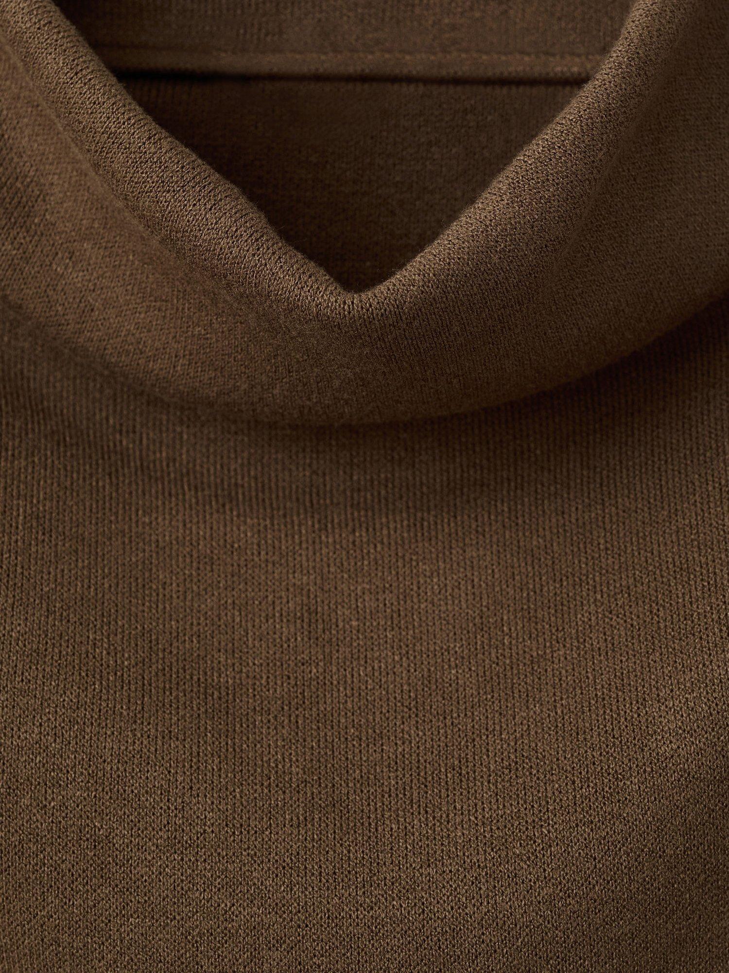 Product image 8 of 8, which shows Mango Lucca Drape Neck Top, Brown, S