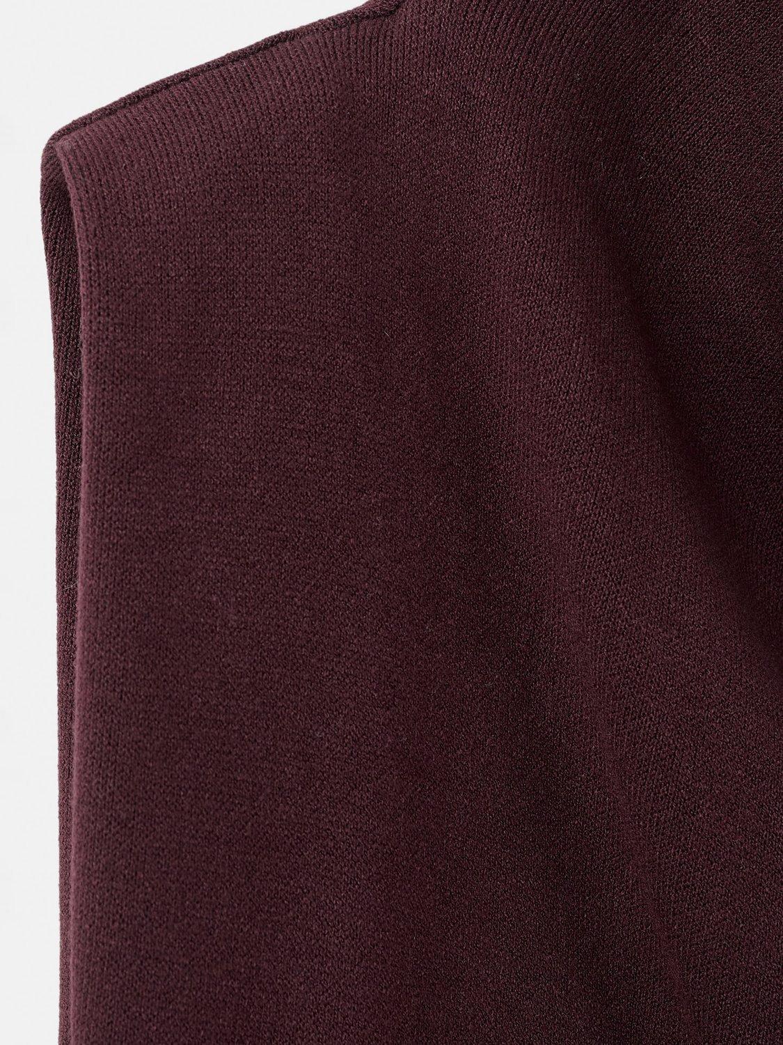 Product image 5 of 9, which shows Mango Lucca Drape Neck Top, Dark Red, 5XL