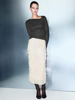 Mango Jewel Knot Detail Top, Grey - view 2, Grey