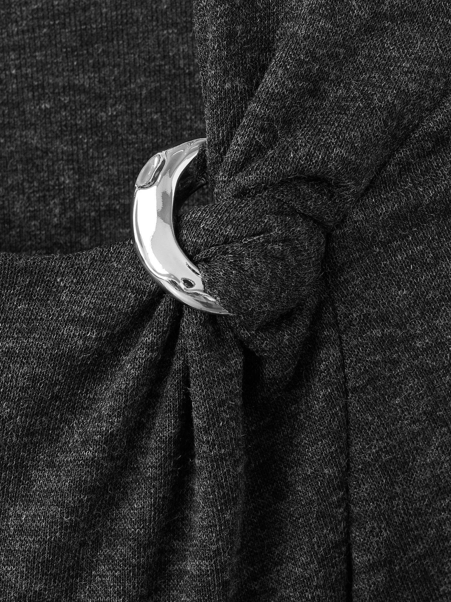 Product image 9 of 9, which shows Mango Jewel Knot Detail Top, Grey, XXS