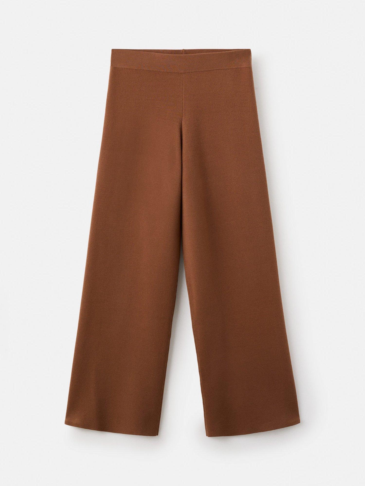 Product image 3 of 7, which shows Mango Berta Wide Leg Trousers, Dark Brown, L
