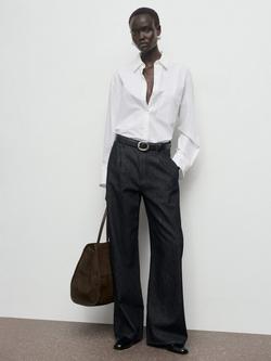 Mango Loise Wide Leg Trousers, Black - view 2, Black