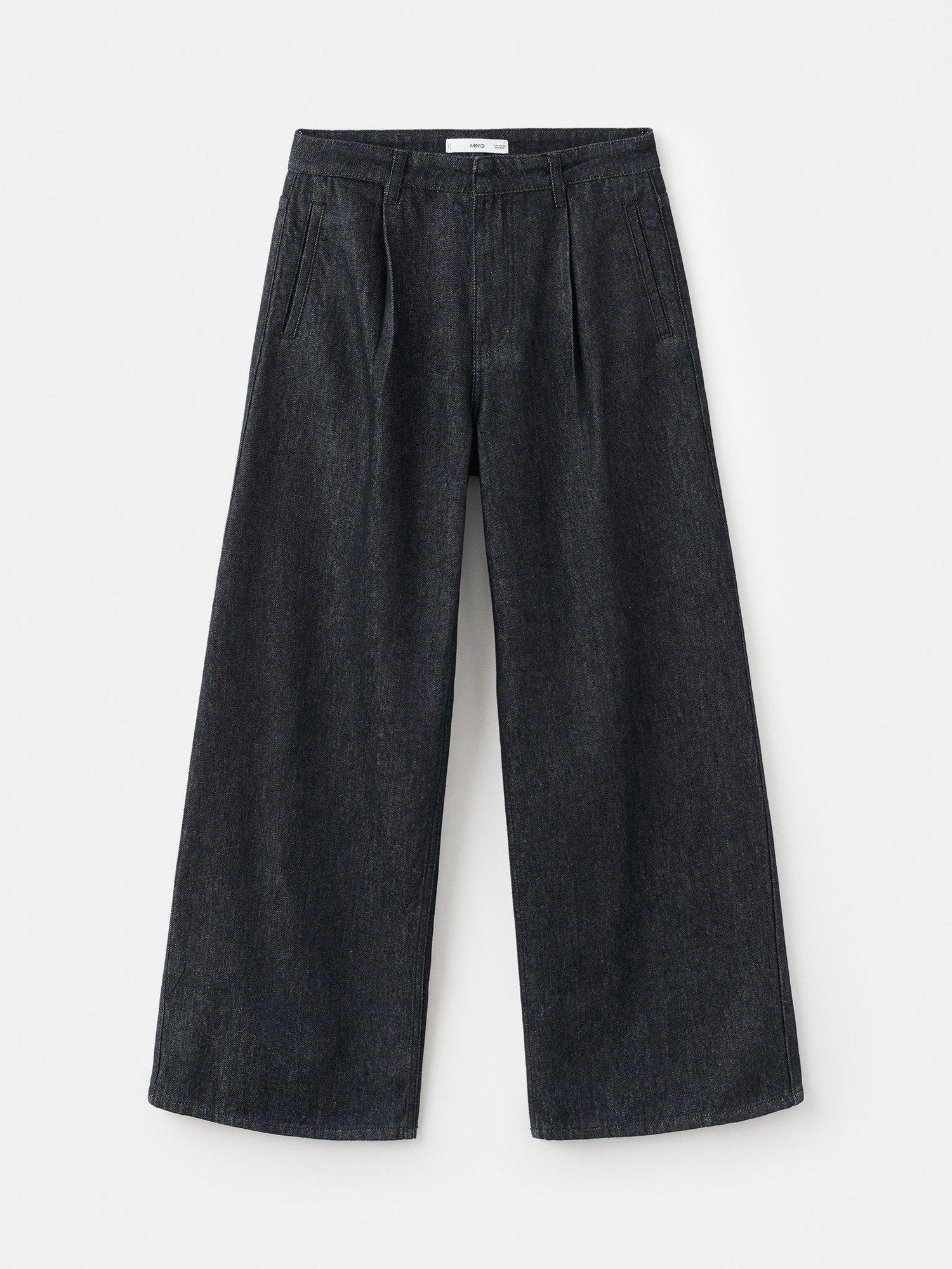 Product image 3 of 7, which shows Mango Loise Wide Leg Trousers, Black, 10