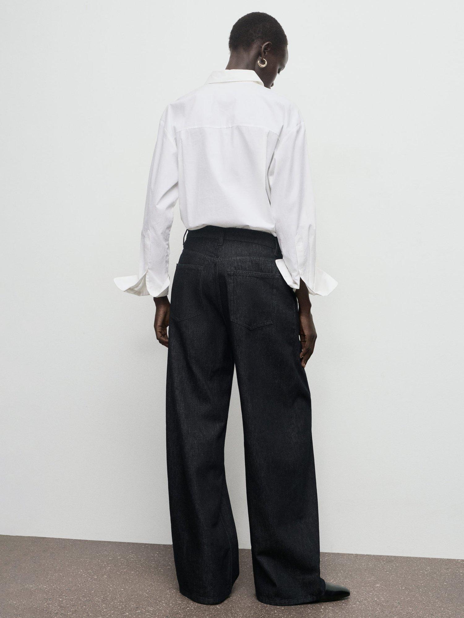 Product image 4 of 7, which shows Mango Loise Wide Leg Trousers, Black, 10