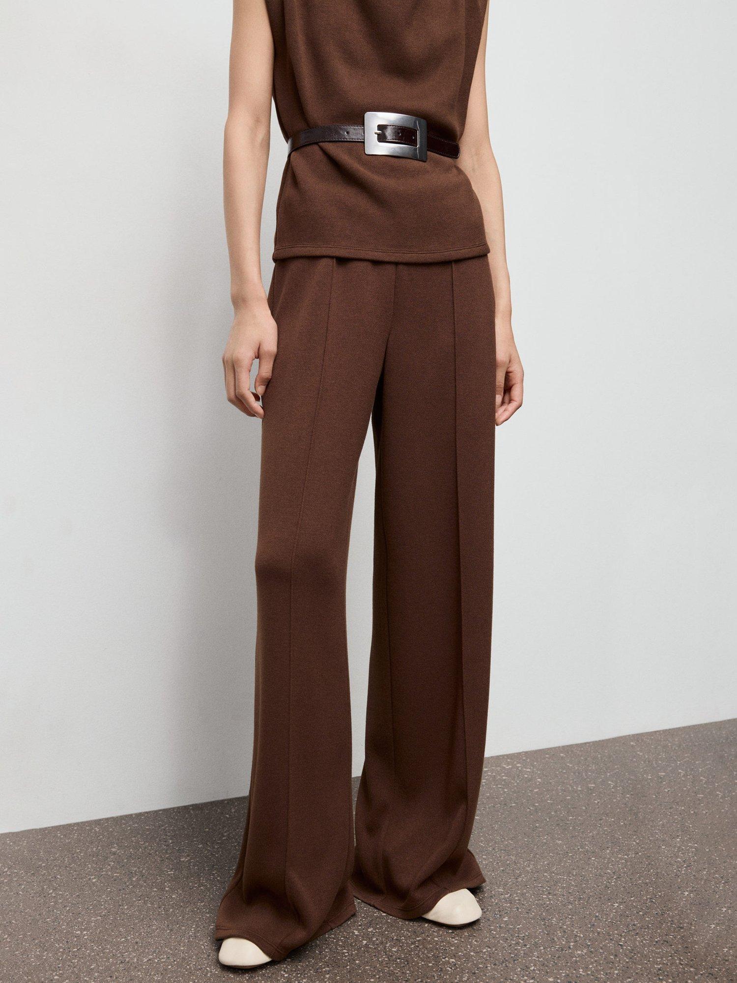 Product image 1 of 8, which shows Mango Lucca Tailored Trousers, Brown, L