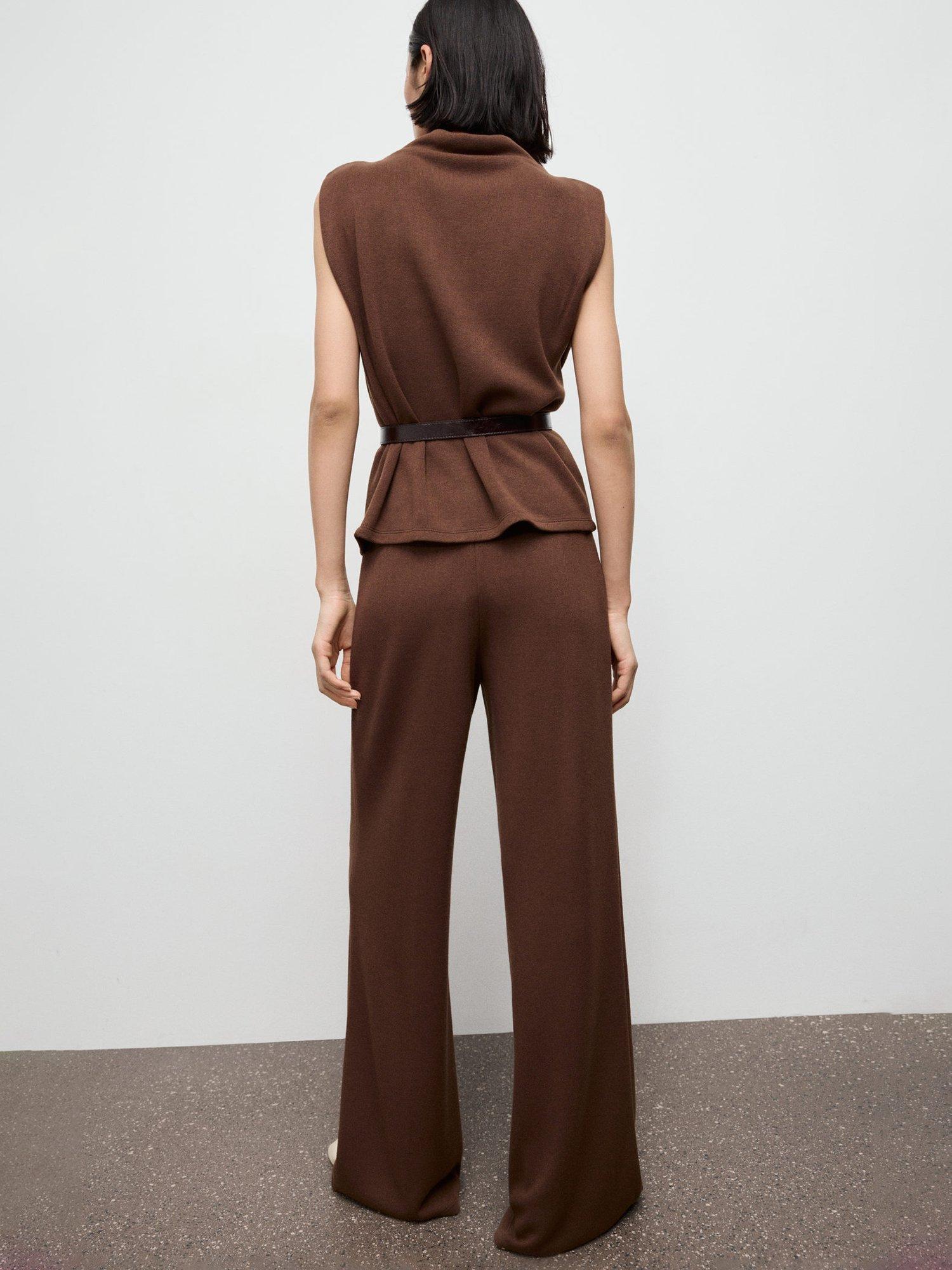 Product image 4 of 8, which shows Mango Lucca Tailored Trousers, Brown, L