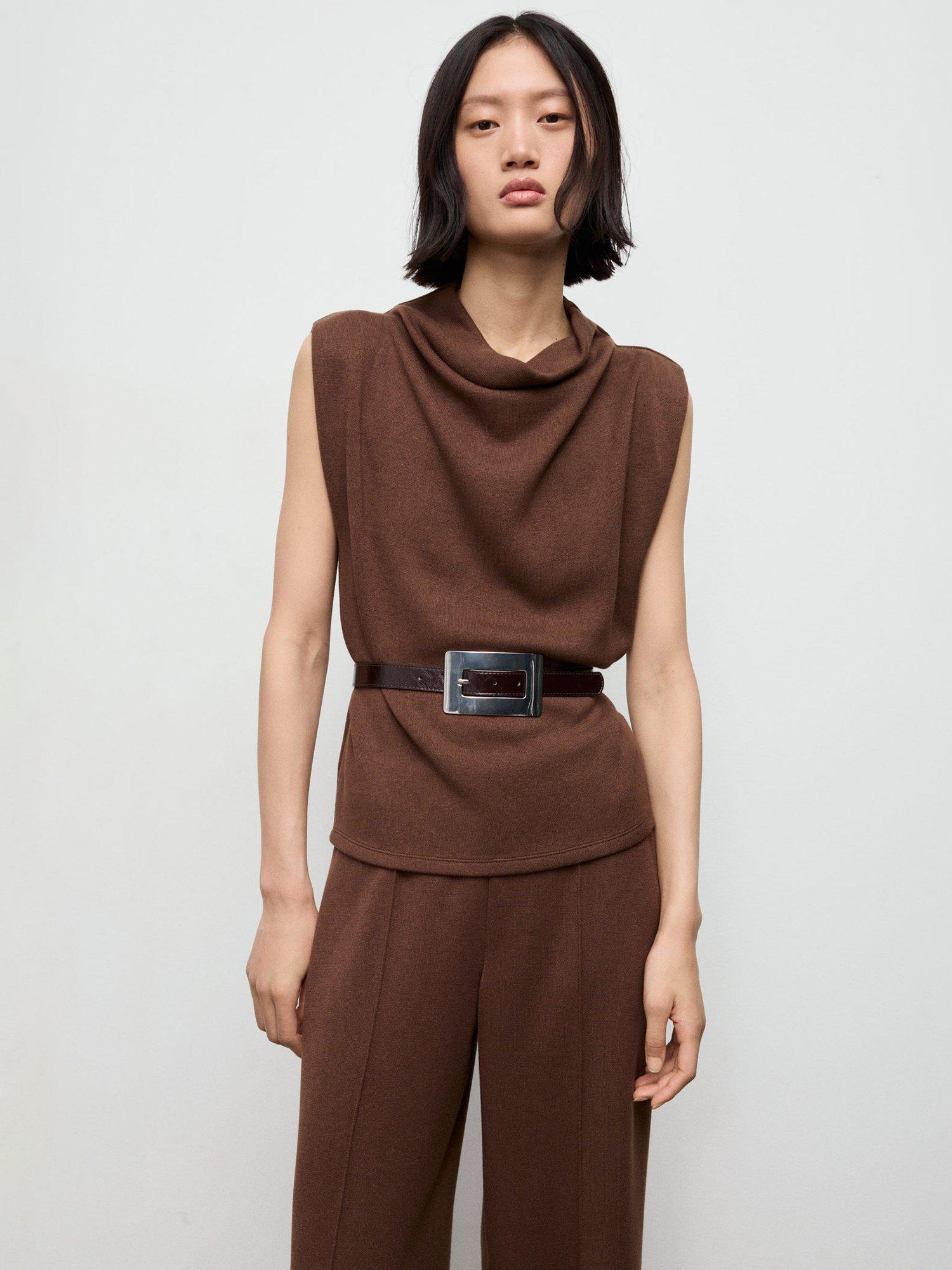 Product image 6 of 8, which shows Mango Lucca Tailored Trousers, Brown, L