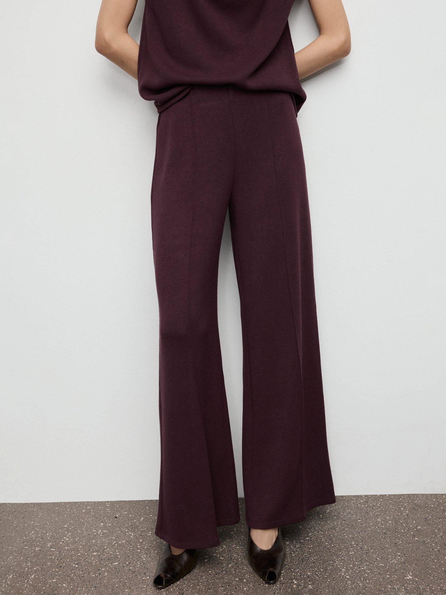 Product image 1 of 9, which shows Mango Lucca Tailored Trousers, Dark Red, XS