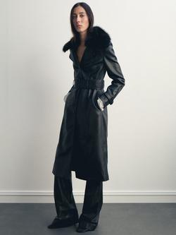 Mango Fernanda Faux Leather Coat - view 2, Black