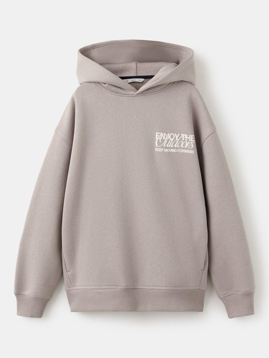 Product image 1 of 4, which shows Mango Kids' Mount Cotton Blend Hoodie, Medium Brown, 7-8 years