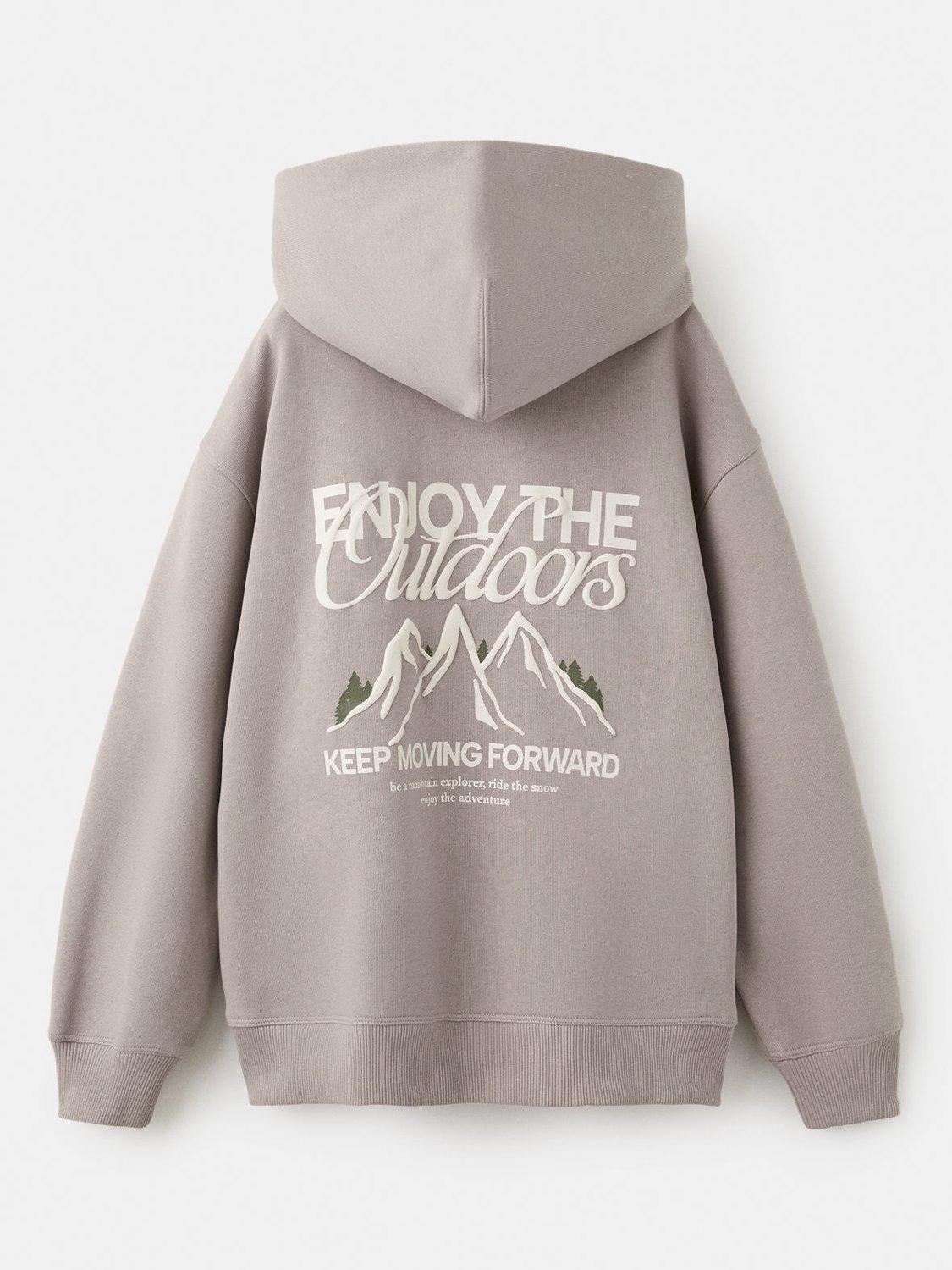 Product image 2 of 4, which shows Mango Kids' Mount Cotton Blend Hoodie, Medium Brown, 7-8 years