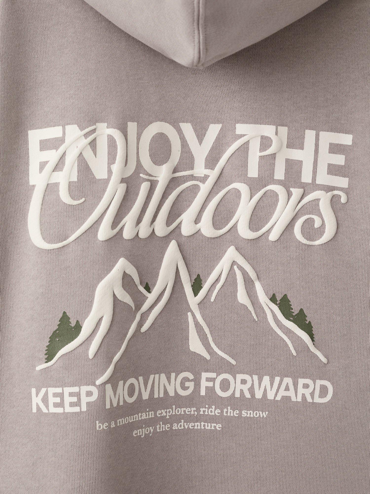 Product image 4 of 4, which shows Mango Kids' Mount Cotton Blend Hoodie, Medium Brown, 7-8 years