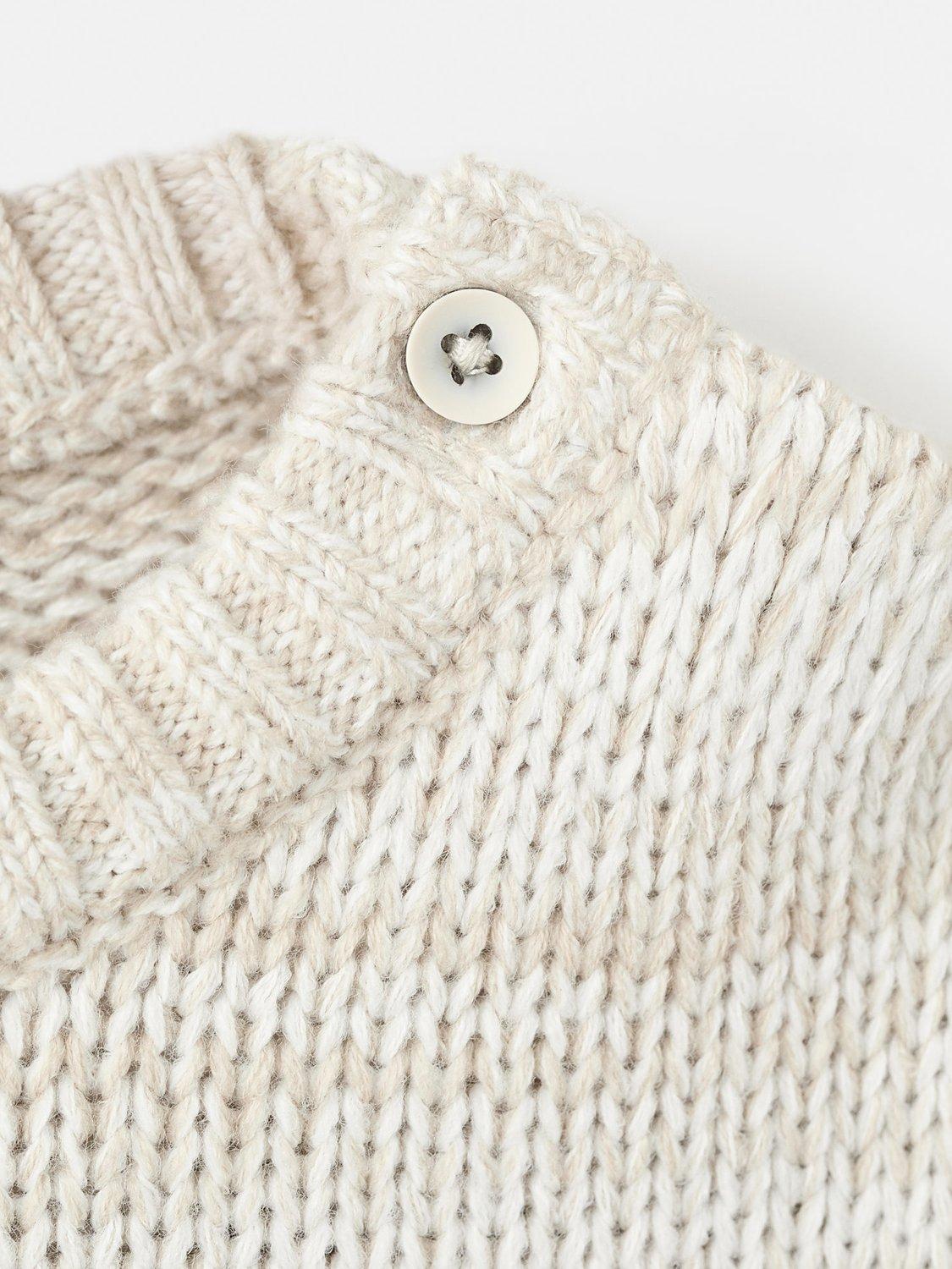 Product image 4 of 4, which shows Mango Kids' Fair Isle Jumper, Light Beige, 4-5 years