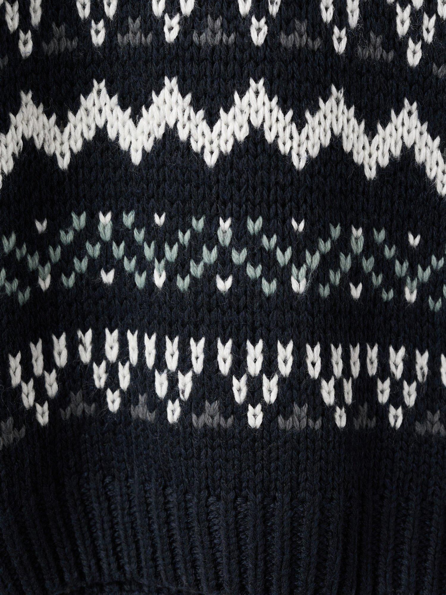 Product image 3 of 4, which shows Mango Kids' Berg Geometric Jumper, Navy, 9-10 years