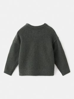 Mango Kids' Knitted Teddy Sweater, Dark Green - view 2, Dark Green