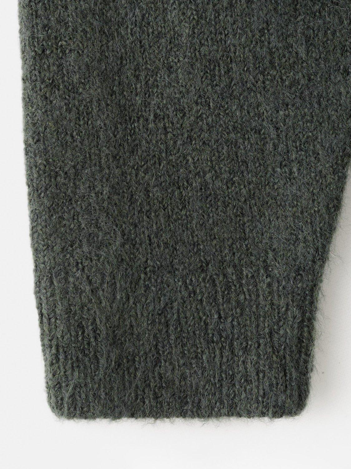 Product image 3 of 4, which shows Mango Kids' Knitted Teddy Sweater, Dark Green, 9-12 months