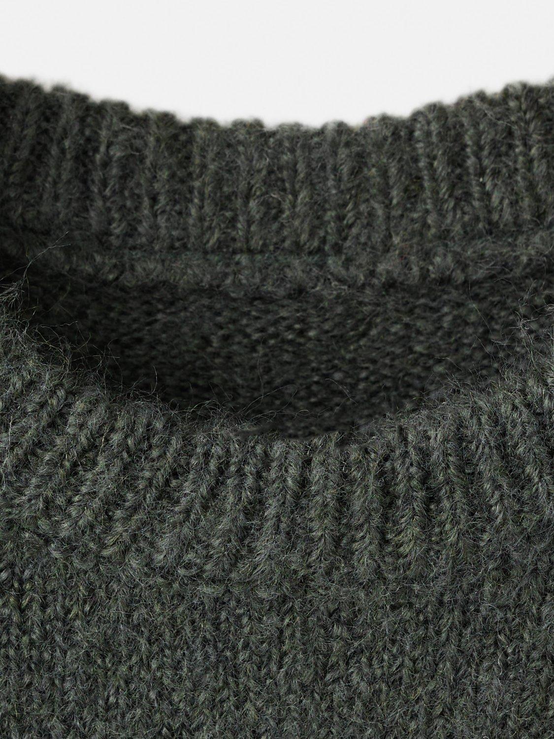 Product image 4 of 4, which shows Mango Kids' Knitted Teddy Sweater, Dark Green, 9-12 months
