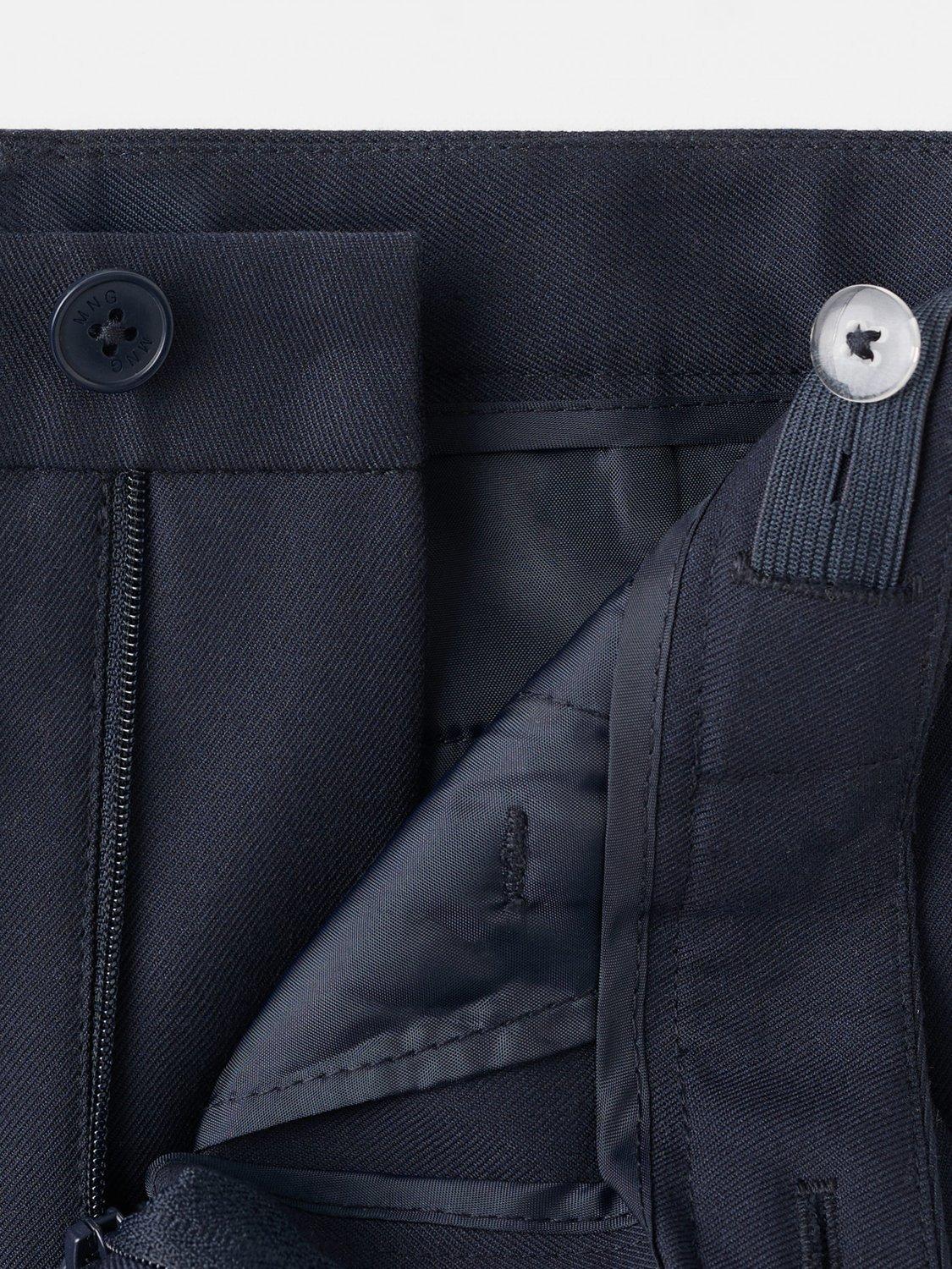 Product image 3 of 4, which shows Mango Kids' Ceremony Trousers, Navy, 12 years