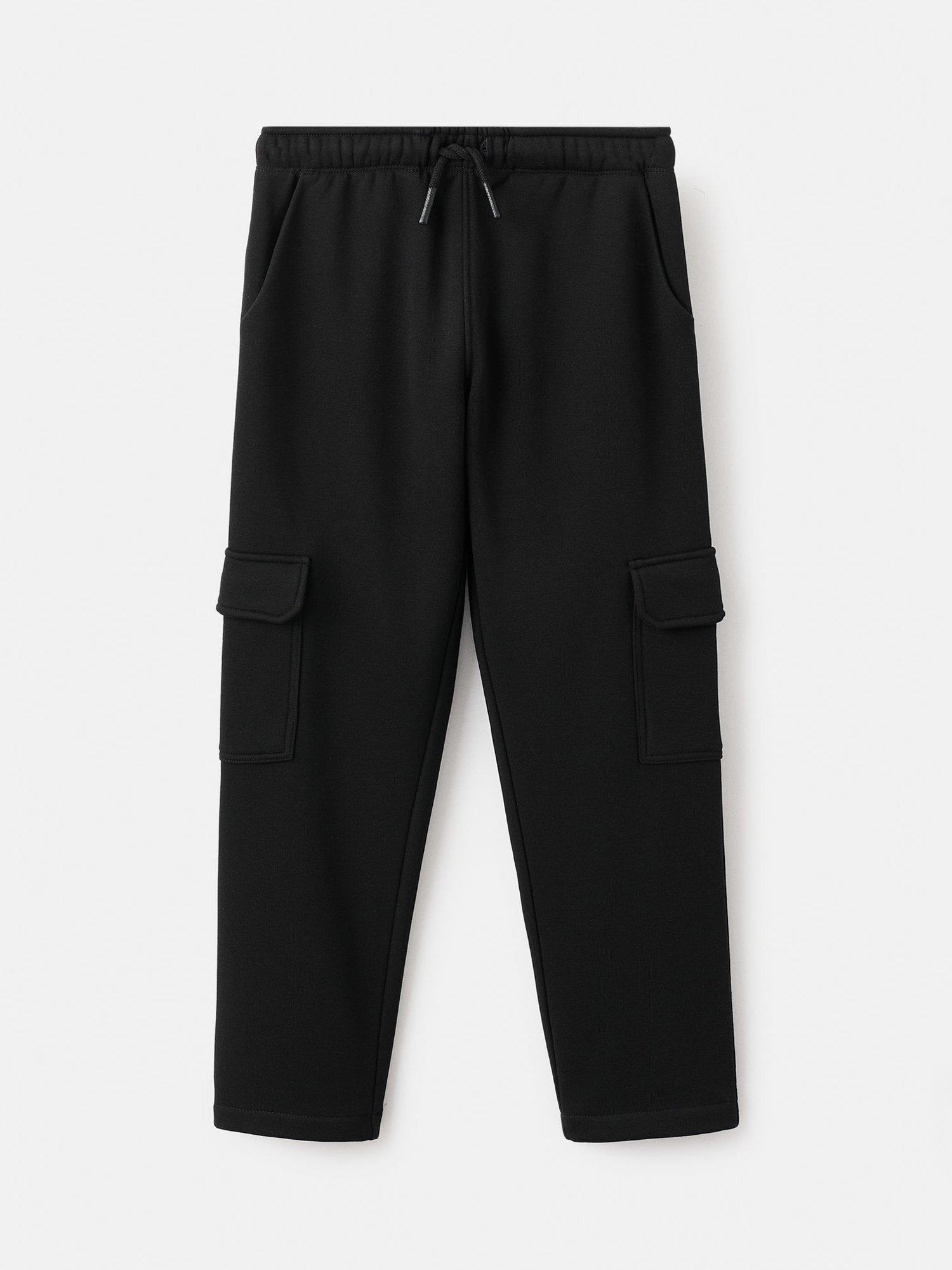 Product image 1 of 4, which shows Mango Kids' Warmcar Cotton Blend Cargo Joggers, Black, 9 years