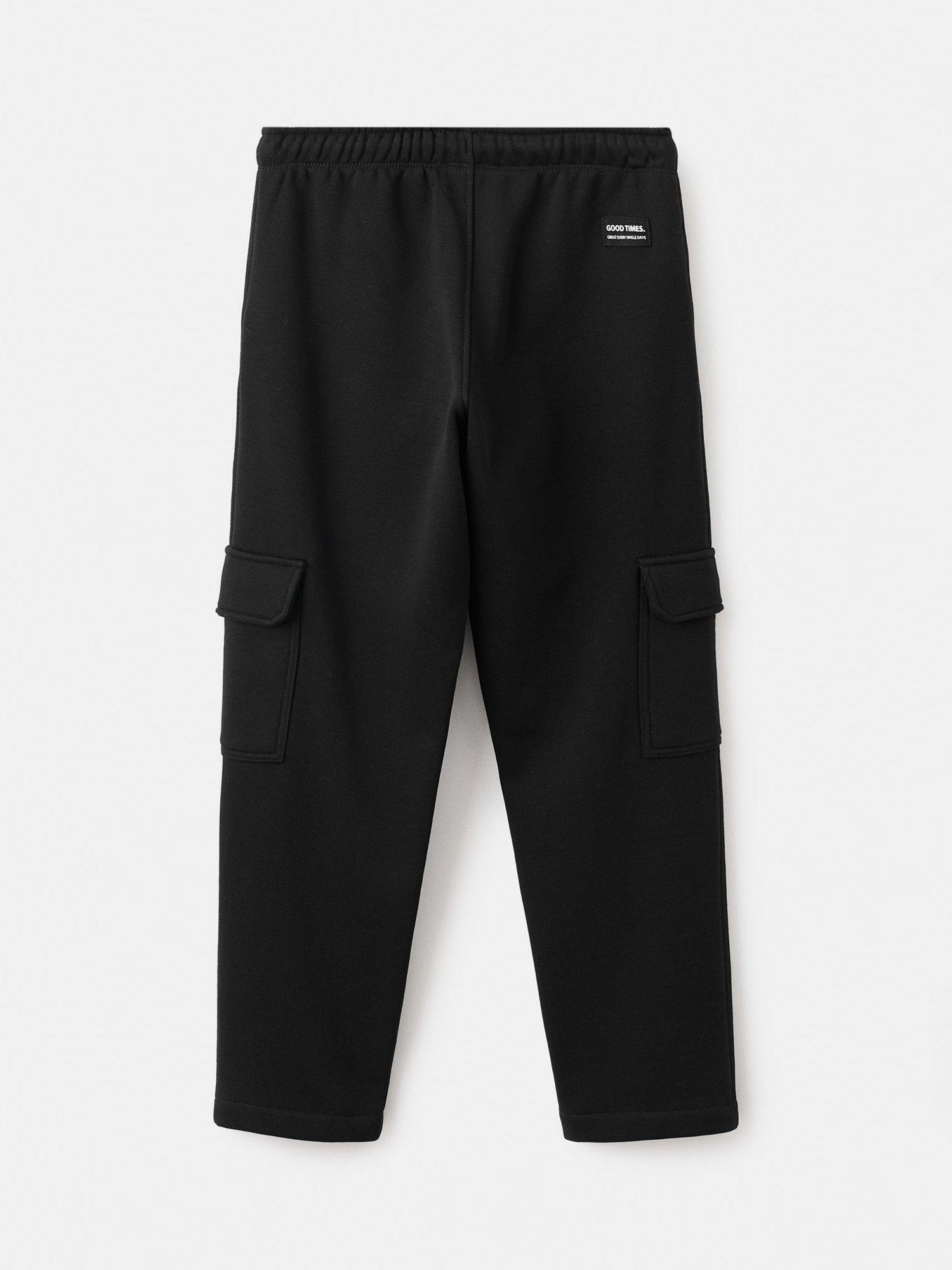 Product image 2 of 4, which shows Mango Kids' Warmcar Cotton Blend Cargo Joggers, Black, 9 years
