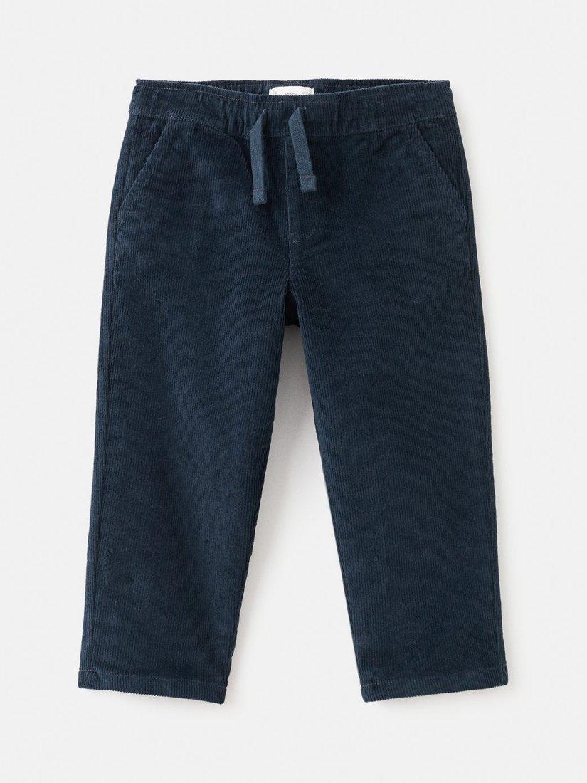 Product image 1 of 4, which shows Mango Kids' Moritz Corduroy Drawstring Trousers, Navy, 3-4 years