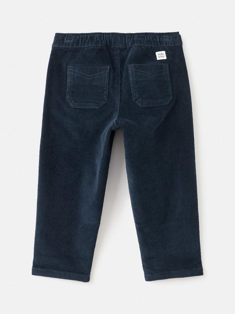 Product image 2 of 4, which shows Mango Kids' Moritz Corduroy Drawstring Trousers, Navy, 3-4 years