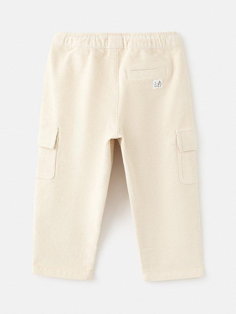 Product image 2 of 4, which shows Mango Kids' Puigmal Corduroy Drawstring Trousers, Natural White, 4-5 years