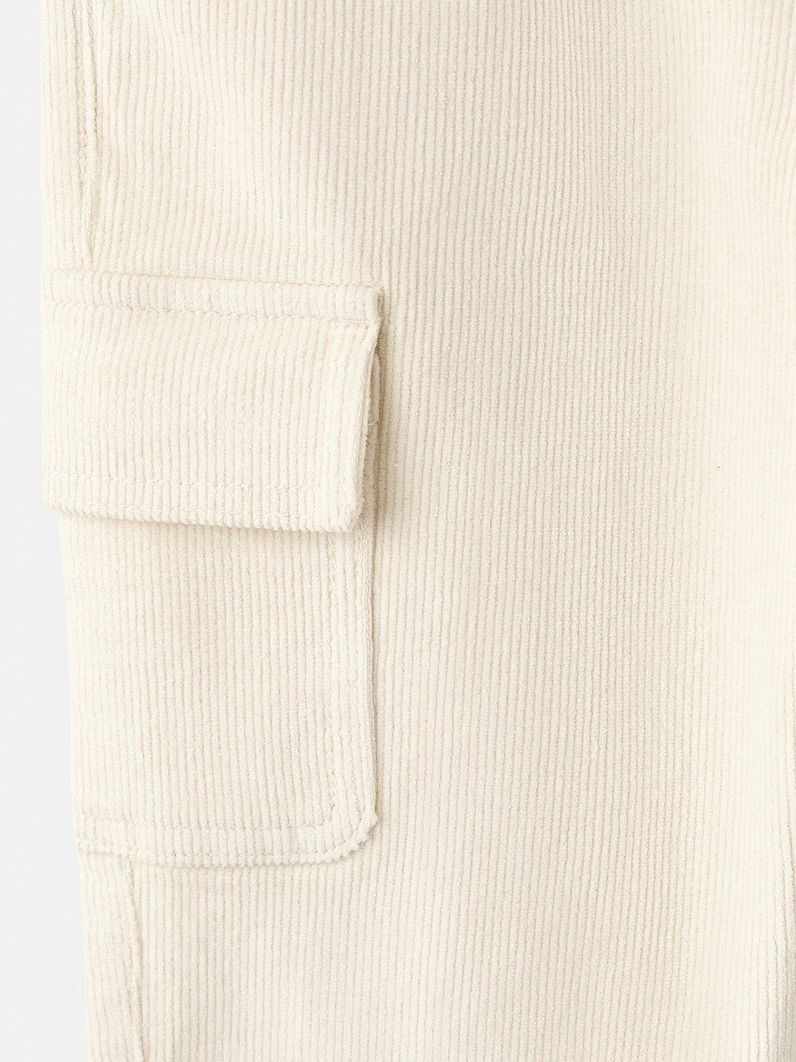 Product image 4 of 4, which shows Mango Kids' Puigmal Corduroy Drawstring Trousers, Natural White, 4-5 years