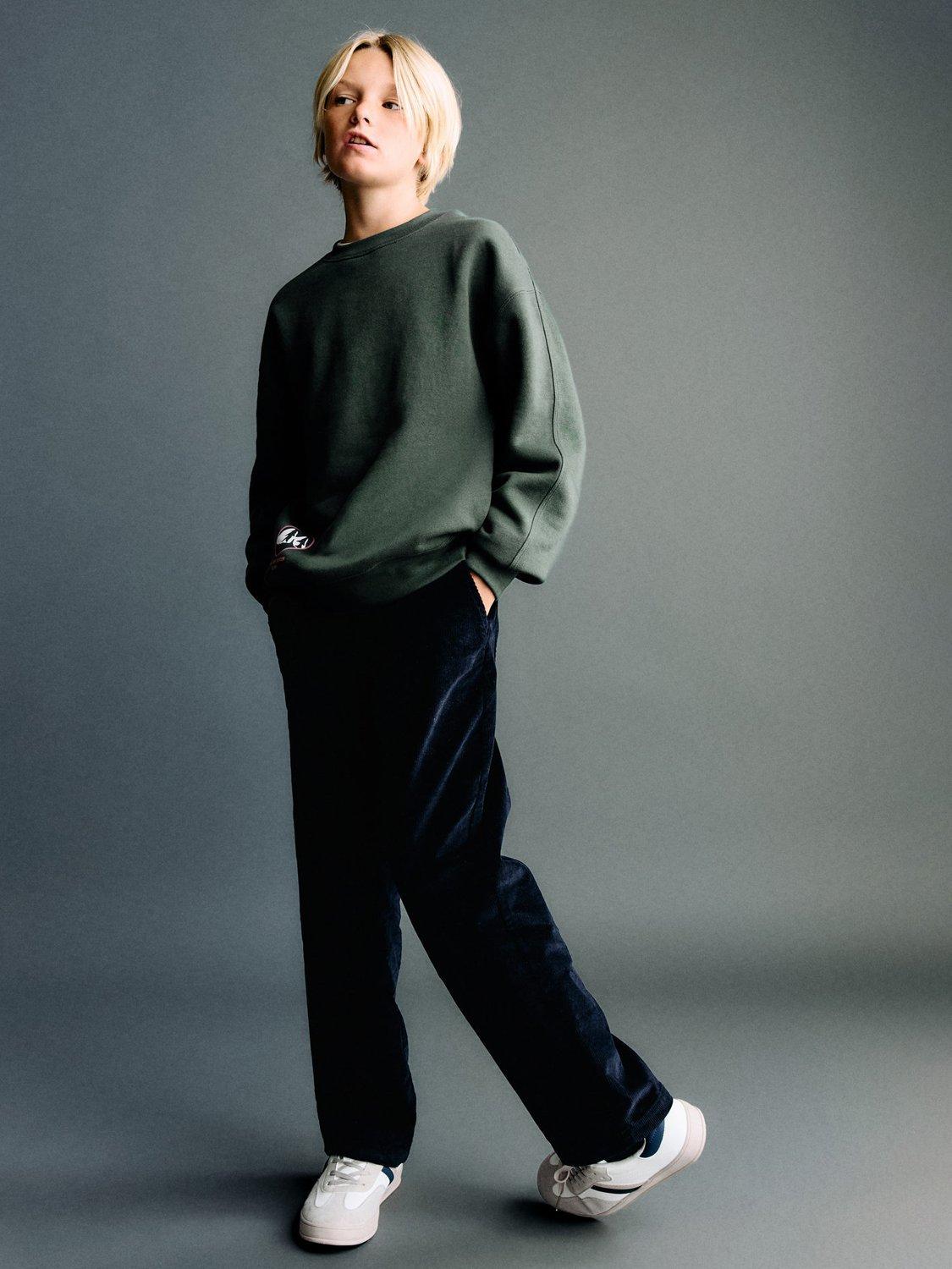 Product image 1 of 6, which shows Mango Kids' Gambia Cord Trousers, Navy, 9 years