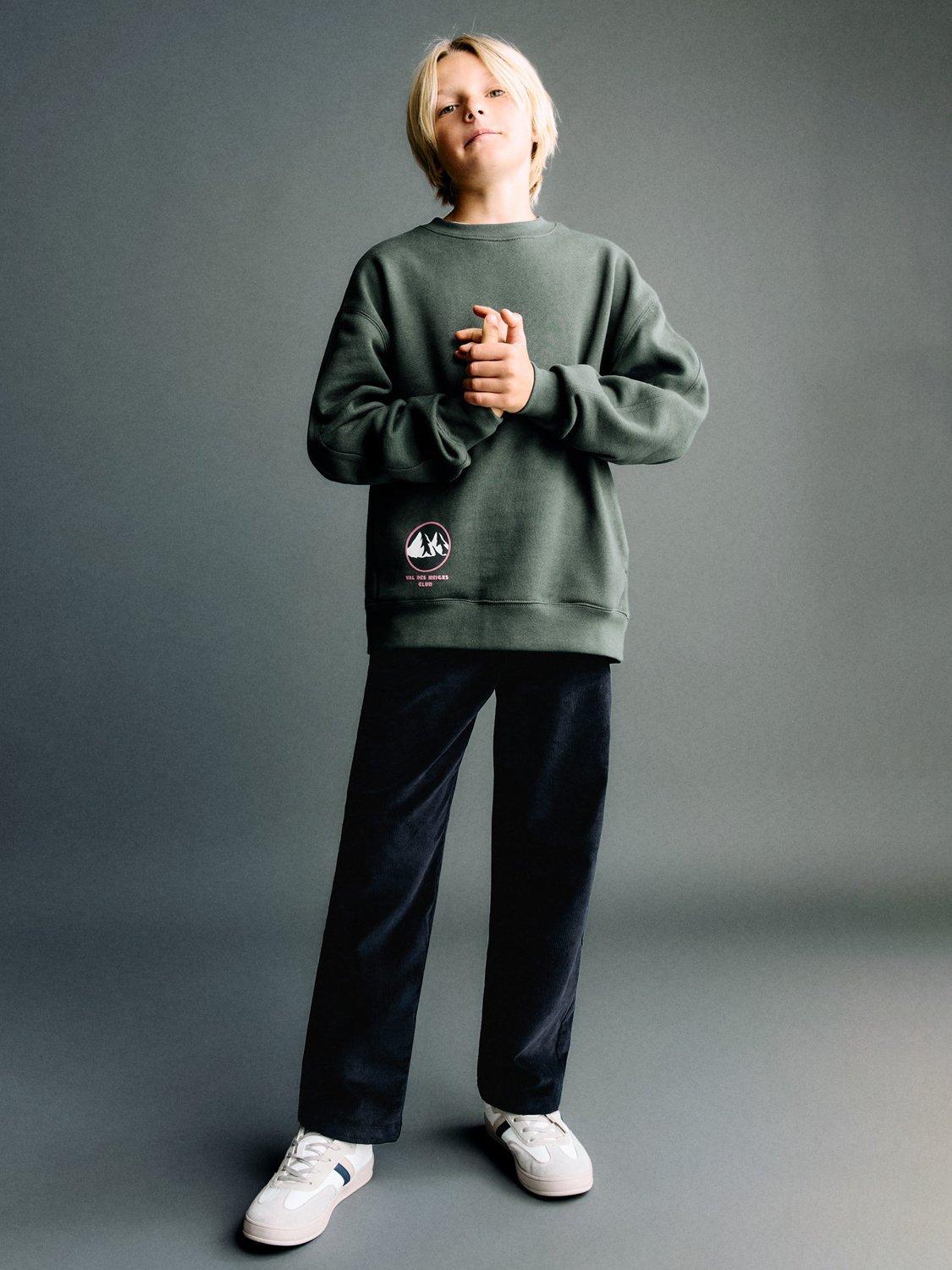 Product image 2 of 6, which shows Mango Kids' Gambia Cord Trousers, Navy, 9 years