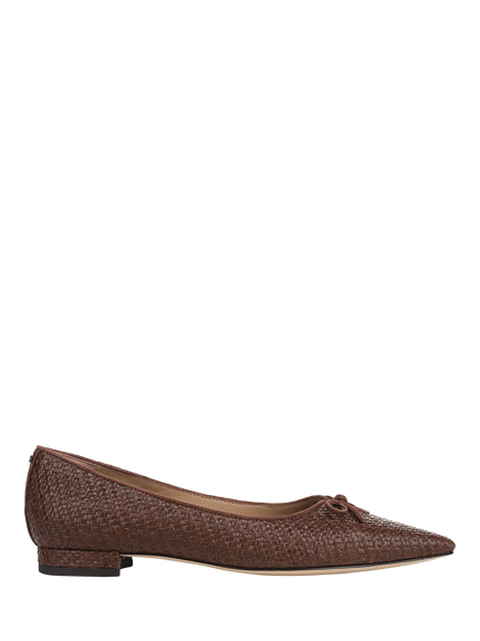 Sam Edelman Esmira Weave Pointed Toe Ballerina Pumps, Bourbon, Bourbon