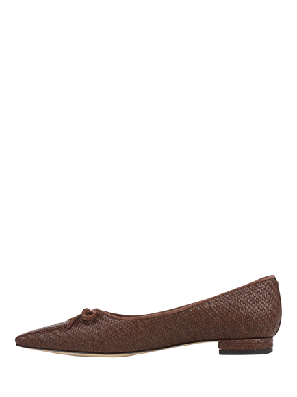Sam Edelman Esmira Weave Pointed Toe Ballerina Pumps, Bourbon - view 2, Bourbon