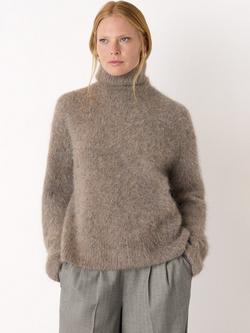Whistles Wool Blend Funnel Neck Jumper, Neutral