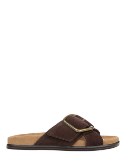 Sam Edelman Darla Suede Buckle Slider Sandals, Cafe Noir, Cafe Noir