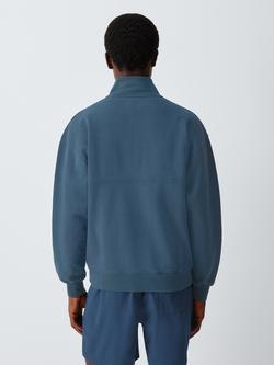Colorful Standard Cotton Quarter-Zip Sweatshirt - view 2, Petrol Blue