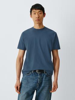 Colorful Standard Cotton Oversized Fit Short Sleeve T-Shirt, Optical White, Petrol Blue