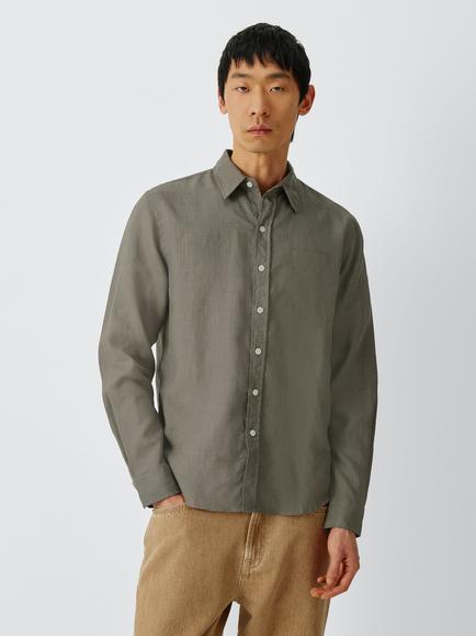 Colorful Standard Regular Fit Linen Shirt, Dusty Olive