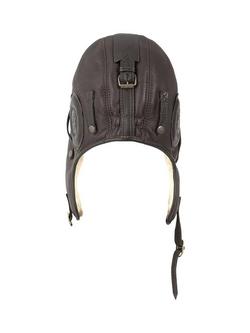 Celtic & Co. Leather Flying Cap, Mocca/Cream - view 2, Mocca/Cream