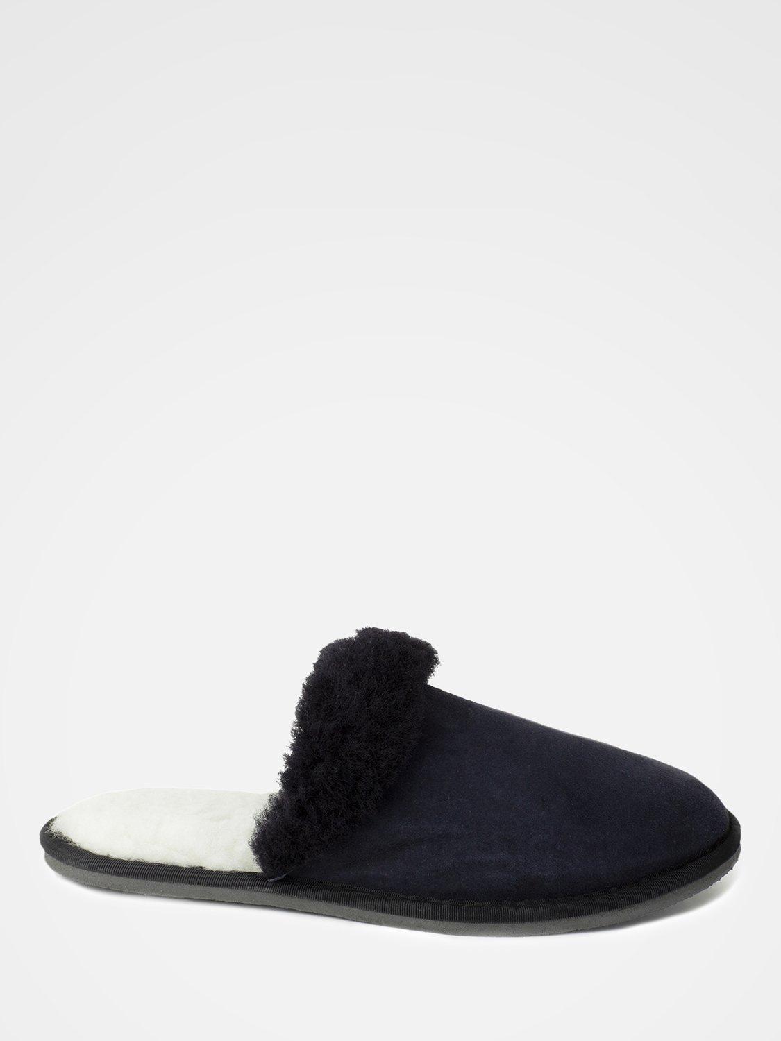 Product image 1 of 4, which shows Celtic & Co. Men's Sheepskin Mule Slippers, Navy, 7