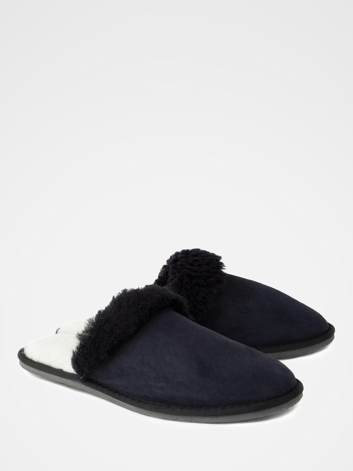 Product image 2 of 4, which shows Celtic & Co. Men's Sheepskin Mule Slippers, Navy, 7