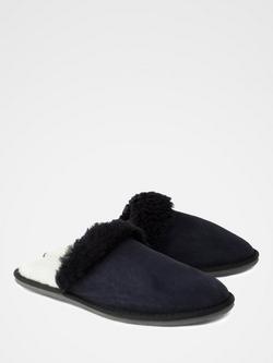 Celtic & Co. Men's Sheepskin Mule Slippers - view 2, Navy