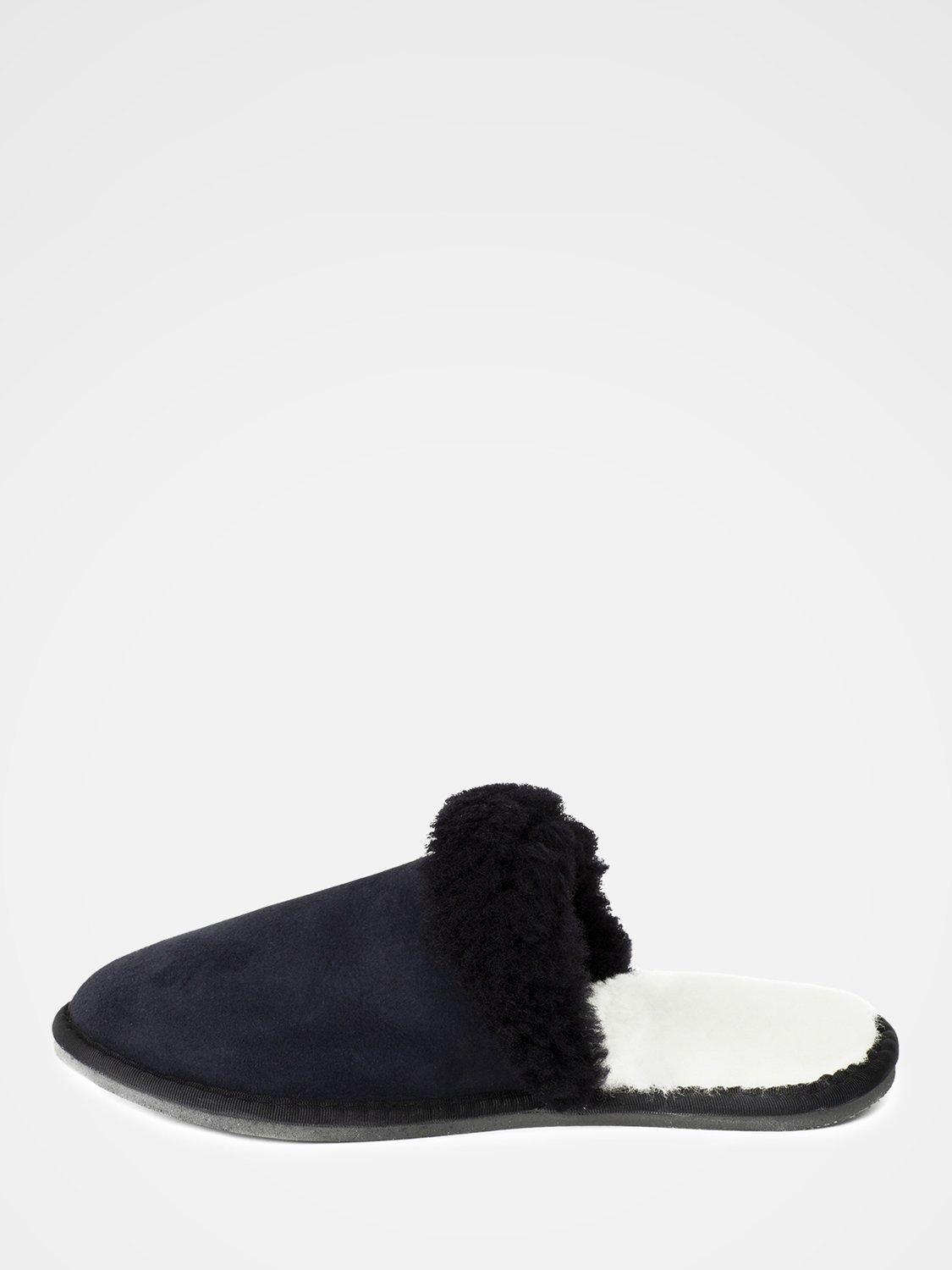 Product image 3 of 4, which shows Celtic & Co. Men's Sheepskin Mule Slippers, Navy, 7
