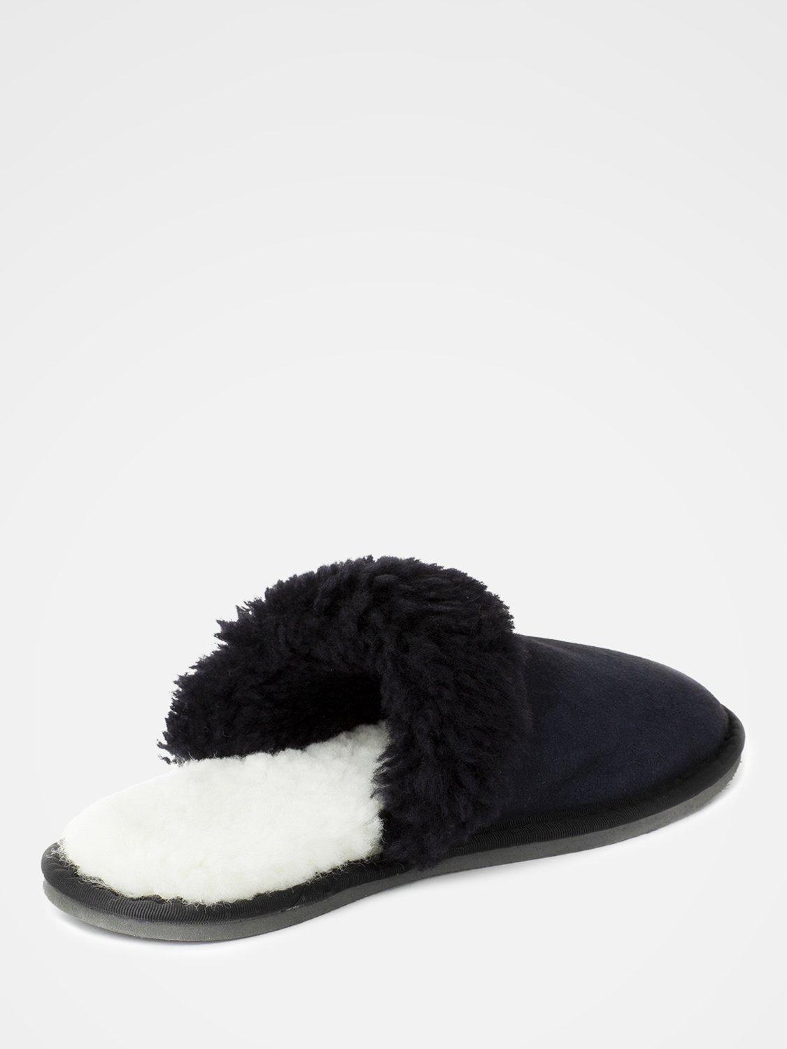 Product image 4 of 4, which shows Celtic & Co. Men's Sheepskin Mule Slippers, Navy, 7