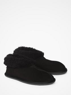Celtic & Co. Men's Sheepskin Bootee Slippers, Black - view 2, Black
