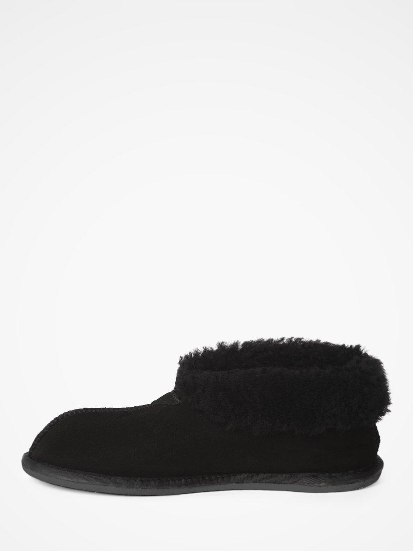Product image 3 of 5, which shows Celtic & Co. Men's Sheepskin Bootee Slippers, Black, 7
